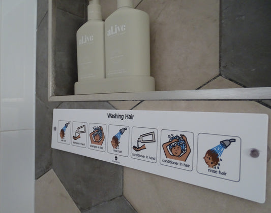 Washing Hair Visual Aid, Shampoo hair visual aid, Kids visual aid on how to clean their hair