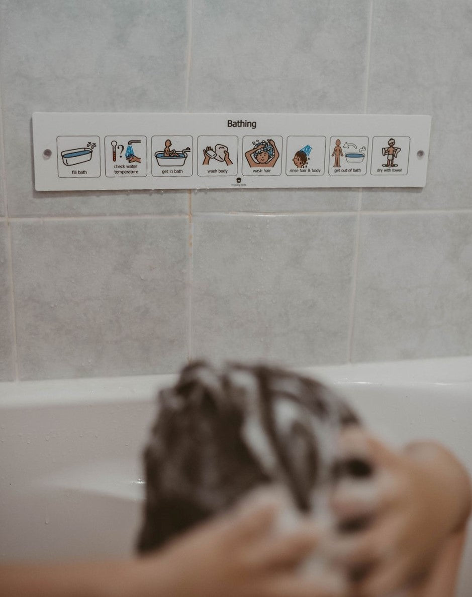 Showering Routine Visual Aid Bundle | Calm Bathroom Routines for Kids ...