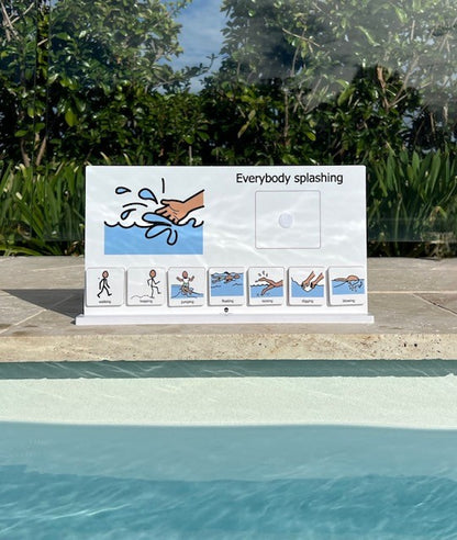 Swimming educational songs for young children, visual aid for swim teachers, swimming songs